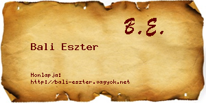 Bali Eszter névjegykártya